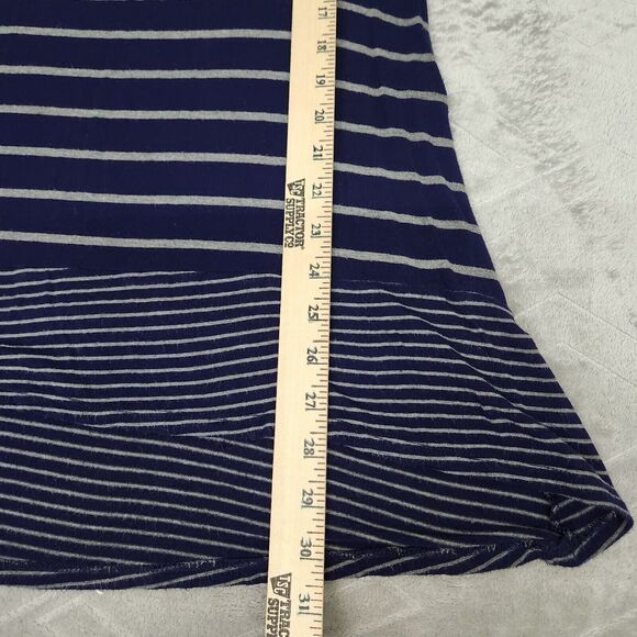 BCBGMaxAzria Long Sleeve Navy Blue Gray Striped Knit Top Size XL - Picture 7 of 11